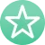 White outlined star icon centered on a green circular background.