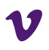 Purple stylized letter Vimeo logo on white background.