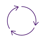 Purple circular arrow icon indicating recurrence or repeat cycle.